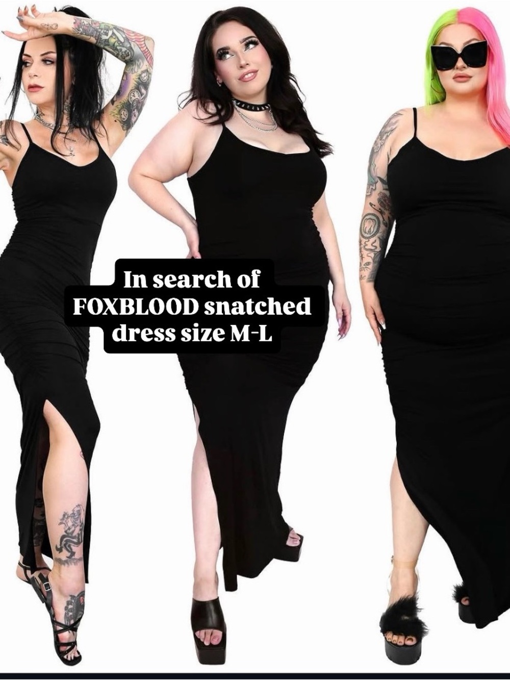 ISO FOXBLOOD Black Snatched Maxi Dress - Women's M-L